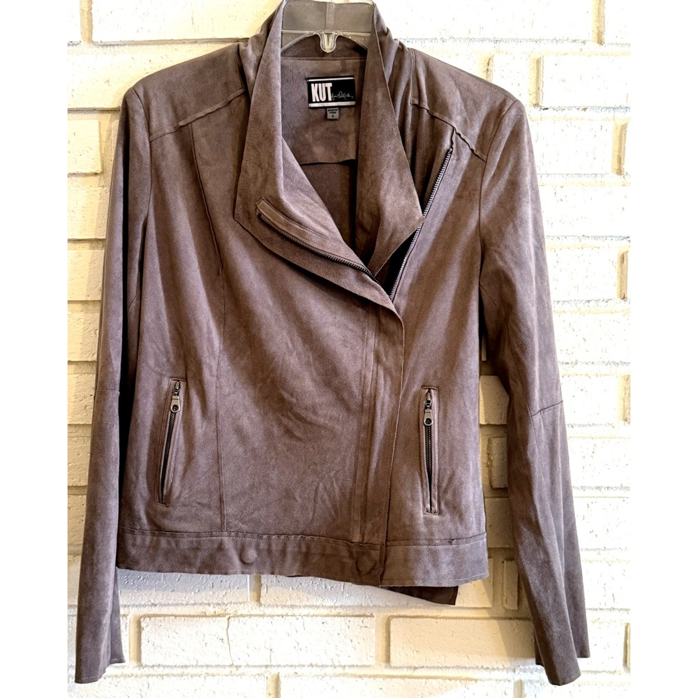 Kut From the Kloth Tan Brown Faux Suede Jacket‎ Size Small